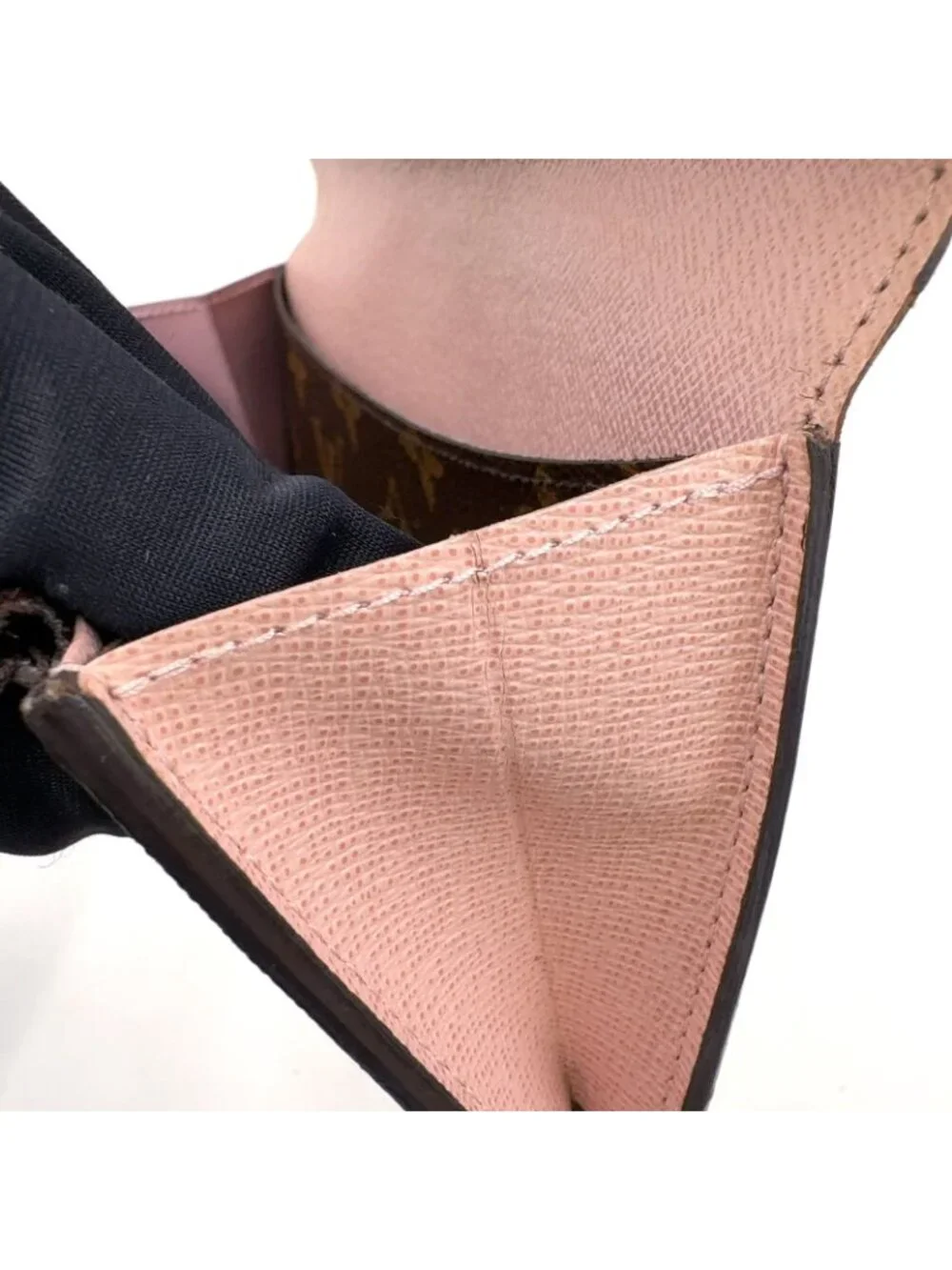Louis Vuitton Portefeuille Emily Monogram Initials Leather Brown Light Pink